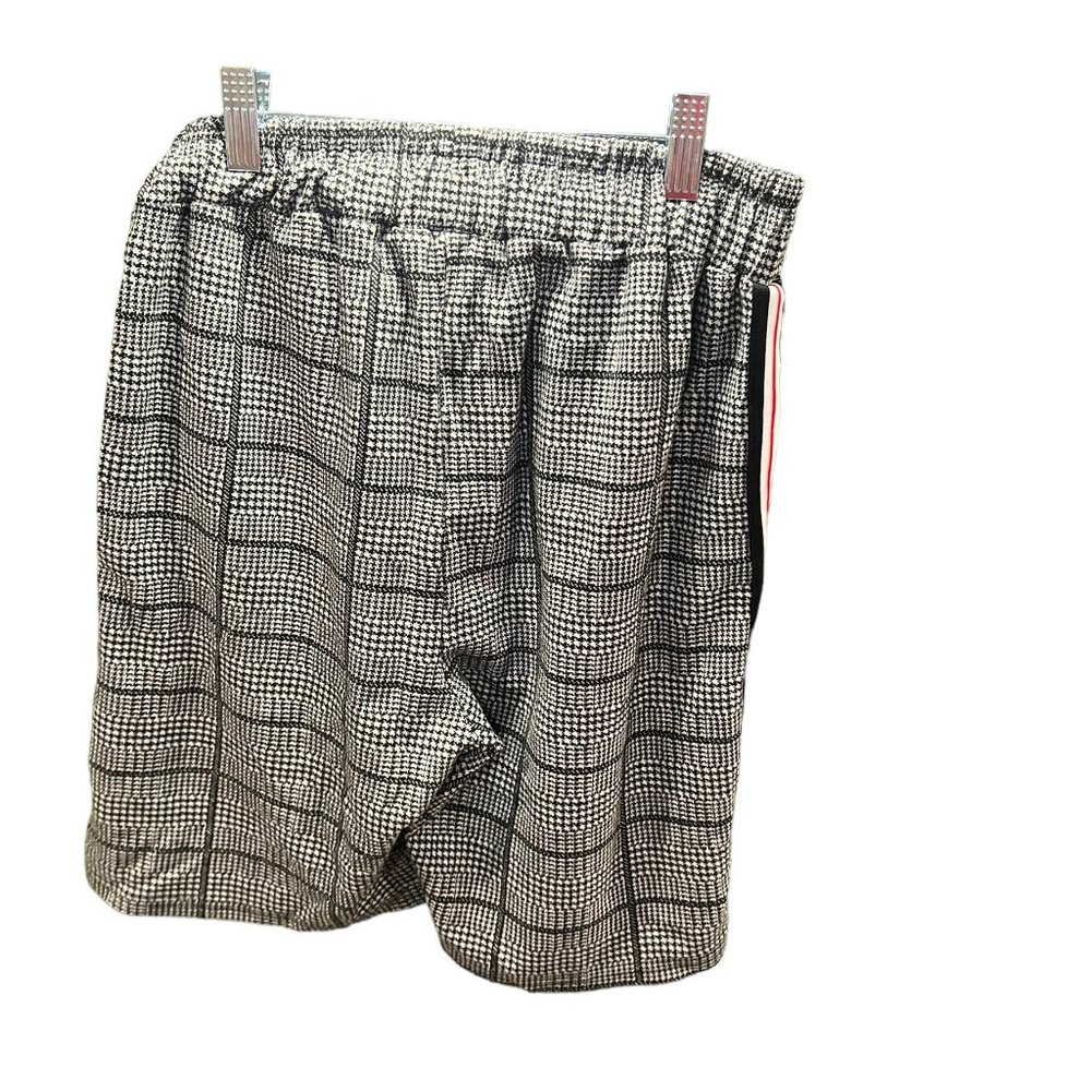 boohoo MAN Jacquard Shorts Side Pockets Elastic Waist Plaid Medium